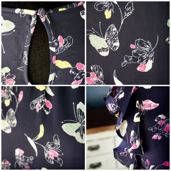 Modcloth Equal Reaction Butterfly Ruffle Top New S - Picture 7 of 9